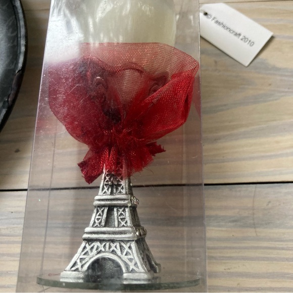 GIFT SET Eiffel Tower Paris France Wall Hook Hanging Plate and Candle - Picture 6 of 15